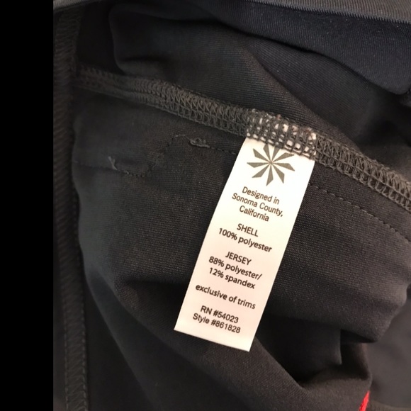 ATHLETA Running Vest Jacket Reflective Gray Orange Breathable Paisley Scroll - Picture 10 of 10